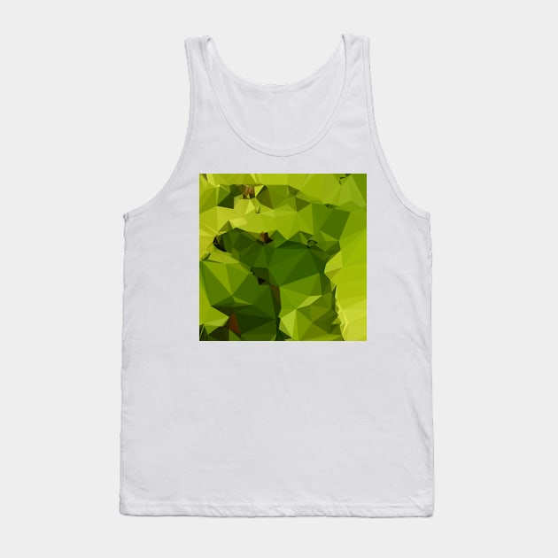 Avocado Green Abstract Low Polygon Background Tank Top by retrovectors